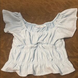 Light Blue Eyelet Women's Top
